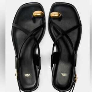 Zara Sandal with Gold Embellishment